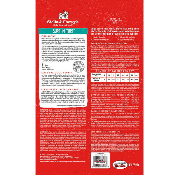 Surf ‘N Turf Frozen Raw Dinner Patties for Dogs
