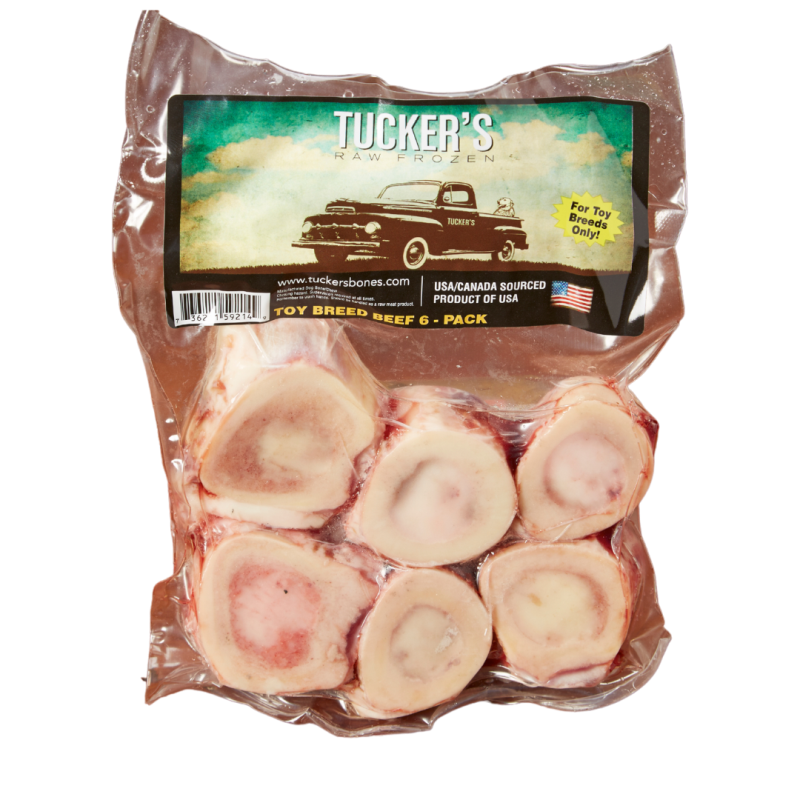 Tucker's Raw Frozen Dog Bones - Long Lasting & Nutrient Rich Chews - Beef Bone - 6 Pack