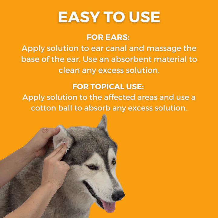 Medicated Pet Ear Flush 4 oz - Antifungal & Antibacterial