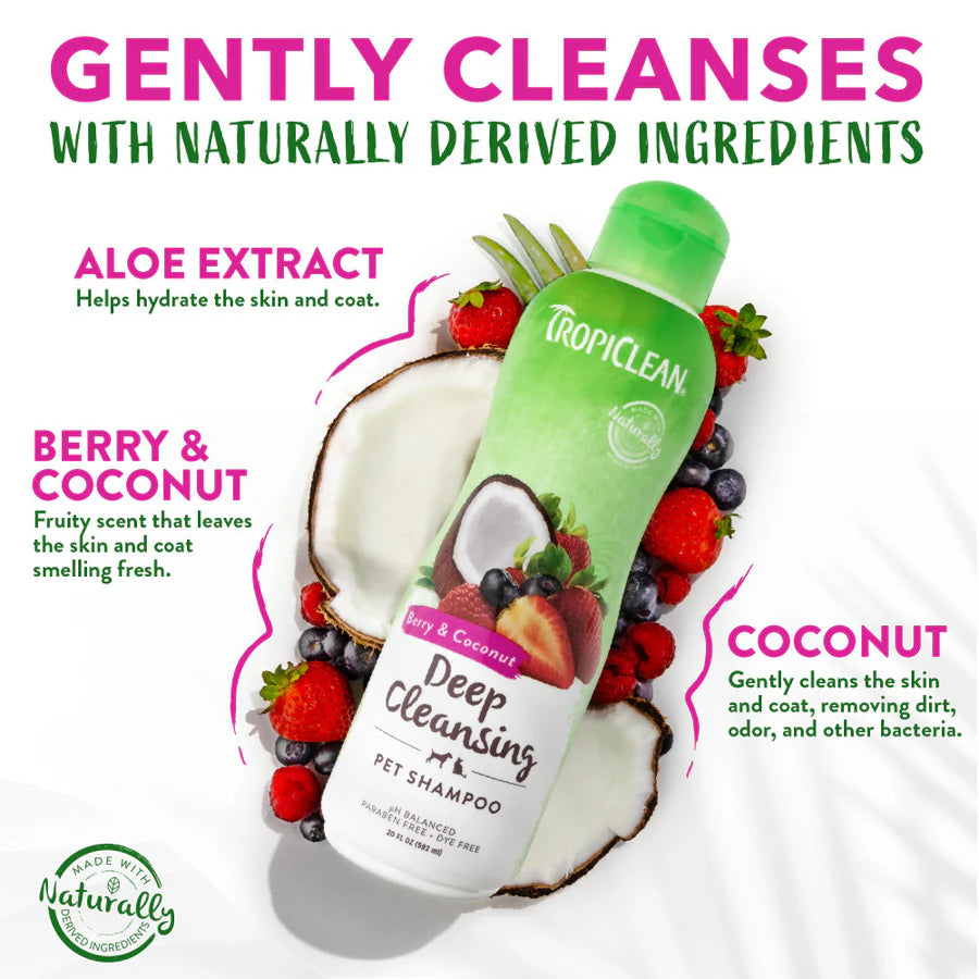 TropiClean Berry & Coconut Deep Cleansing Shampoo for Pets