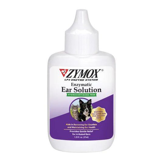 Zymox Dog Health Ear Solution 1.25 oz Bottle No Hydrocortisone