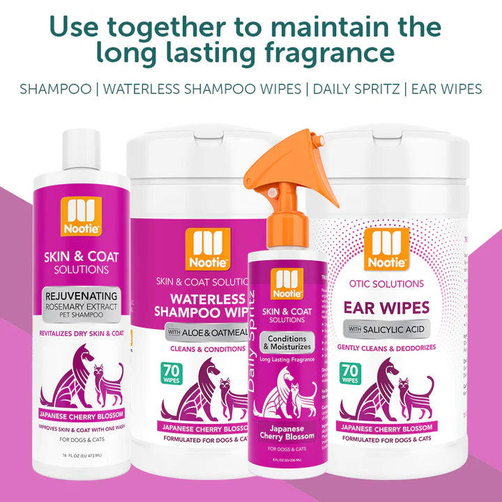 Waterless Shampoo Wipes with Aloe and Oatmeal Japanese Cherry Blossom