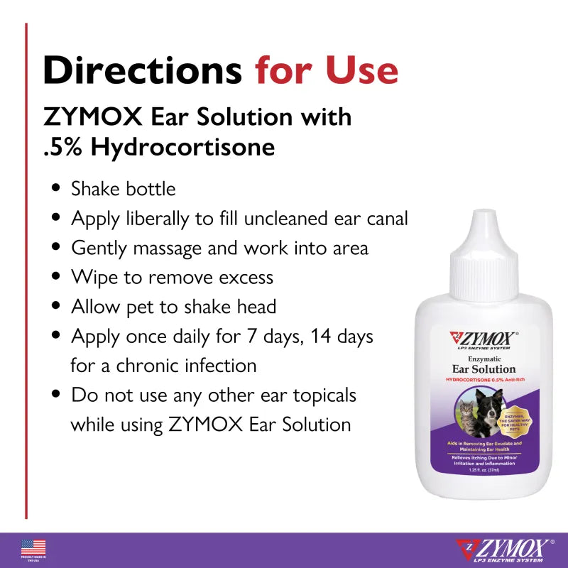 ZYMOX Enzymatic Ear Solution with 0.5% Hydrocortisone