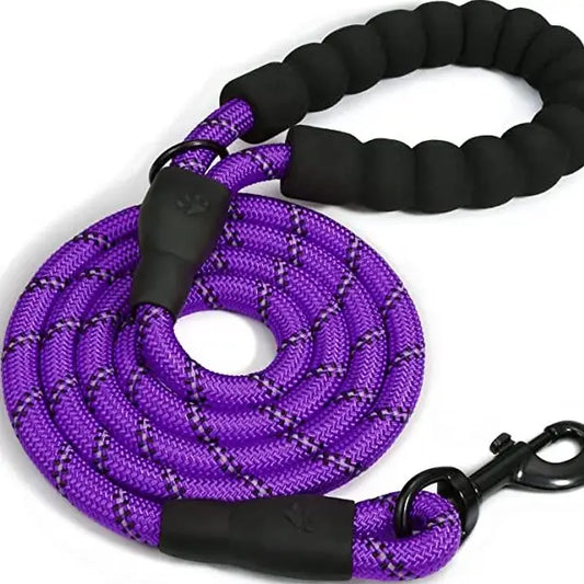 Braided Rope Leash - Purple