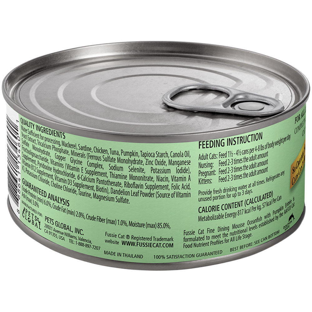 Fussie Cat Fine Dining Mousse Oceanfish w/ Pumpkin Entrée in Gravy Canned Cat Food