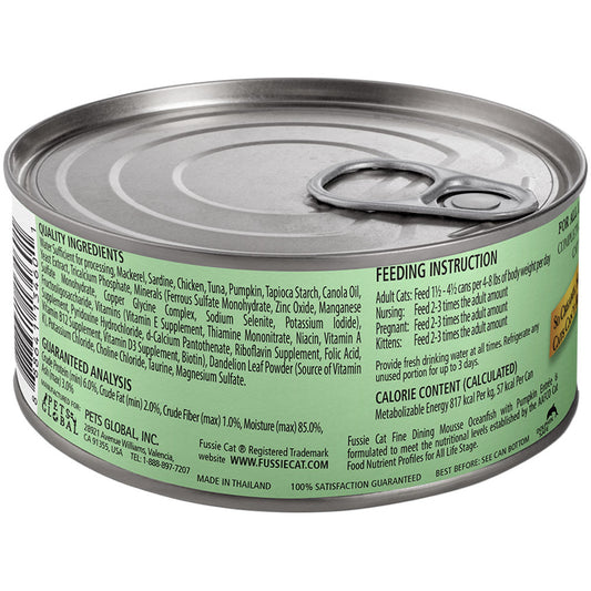 Fussie Cat Fine Dining Mousse Oceanfish w/ Pumpkin Entrée in Gravy Canned Cat Food