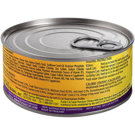 Fussie Cat Super Premium Chicken w/ Duck Formula in Gravy Canned Cat Food