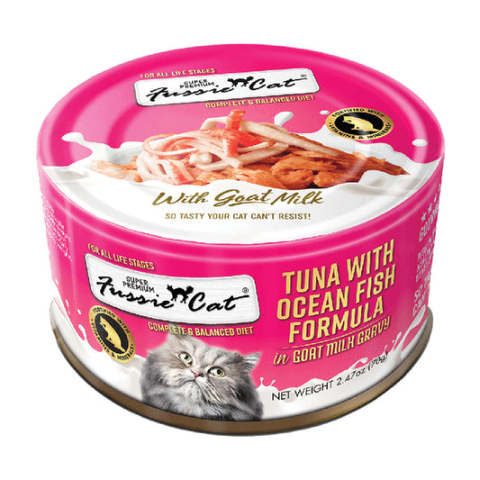 Fussie Cat Tuna w/ Ocean Fish Formula in Goat Milk Canned Cat Food