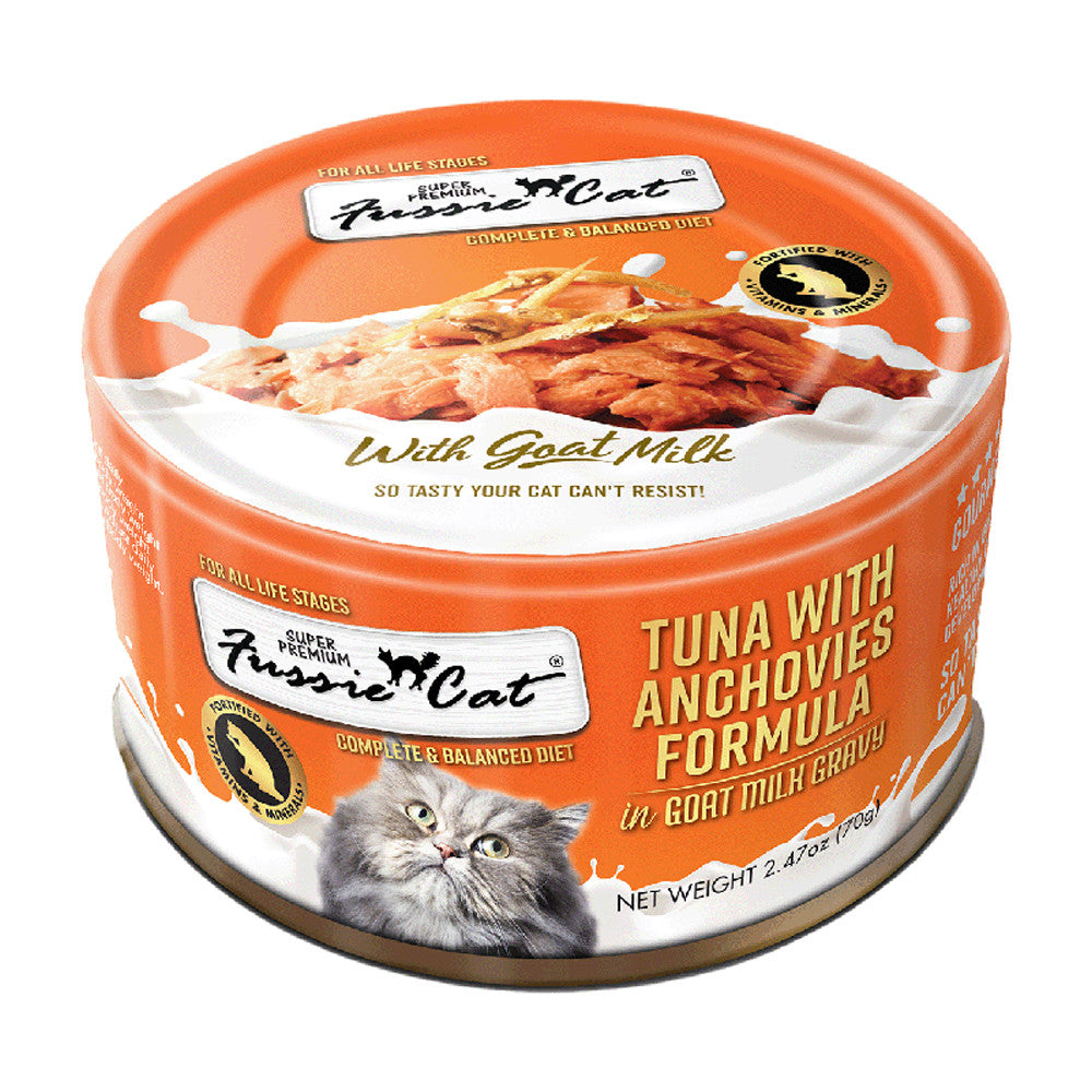 Fussie Cat Tuna w/ Anchovies Formula in Goat Milk Canned Cat Food