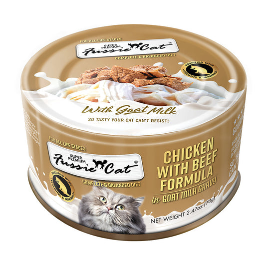 Fussie Cat Chicken w/ Beef Formula in Goat Milk Canned Cat Food