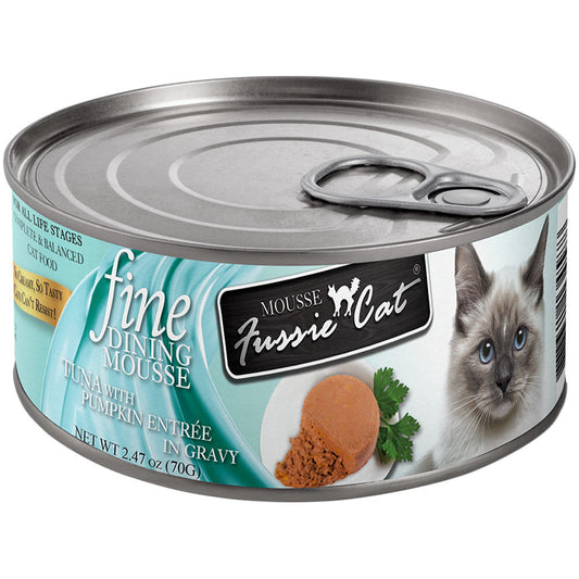 Fussie Cat Fine Dining Mousse Tuna w/ Pumpkin Entrée in Gravy Canned Cat Food