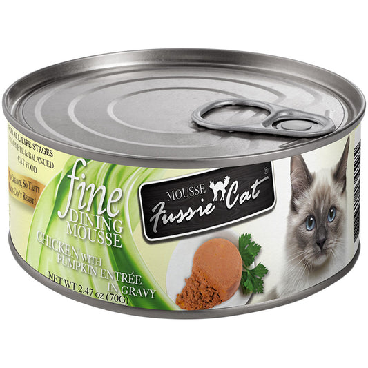 Fussie Cat Fine Dining Mousse Chicken w/ Pumpkin Entrée in Gravy Canned Cat Food
