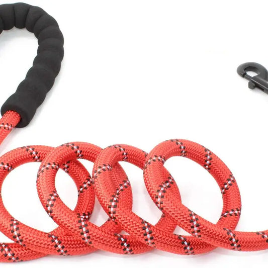 Braided Rope Leash - Red