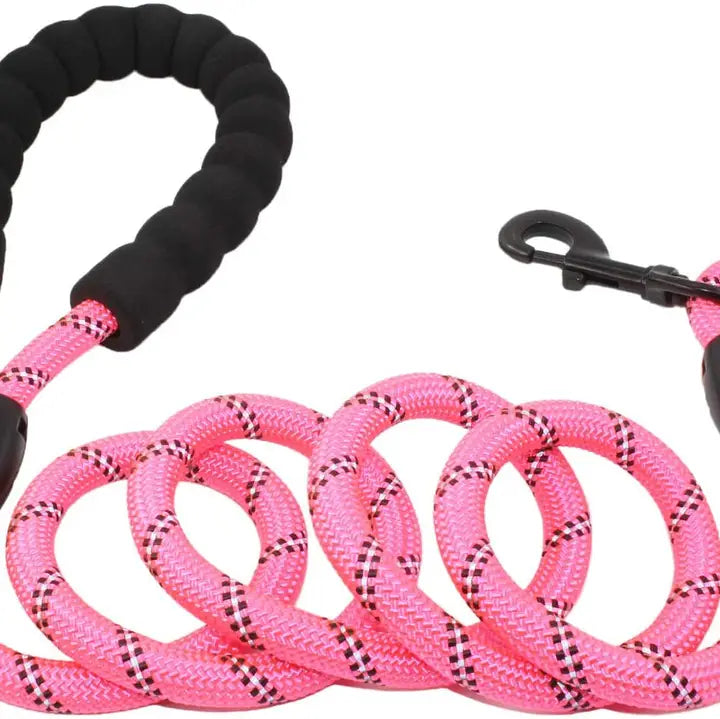 Braided Rope Leash - Pink