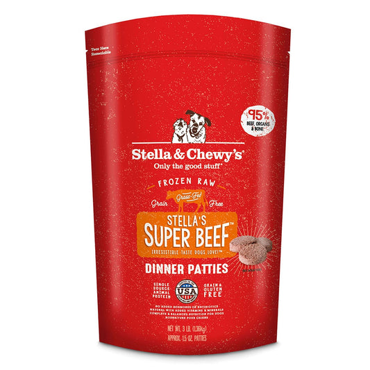 Stella’s Super Beef Frozen Raw Dinner Patties for Dogs