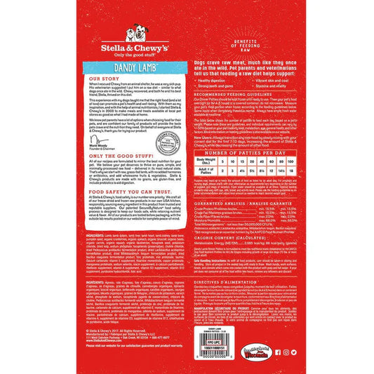 Dandy Lamb Frozen Raw Dinner Patties for Dogs