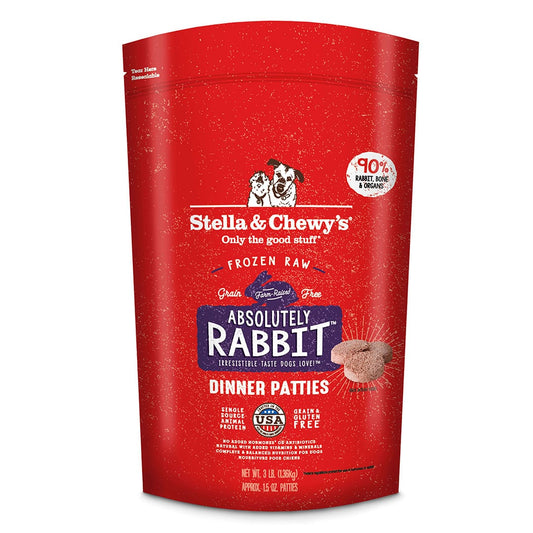 Absolutely Rabbit Frozen Raw Dinner Patties for Dogs