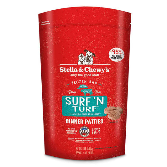 Surf ‘N Turf Frozen Raw Dinner Patties for Dogs