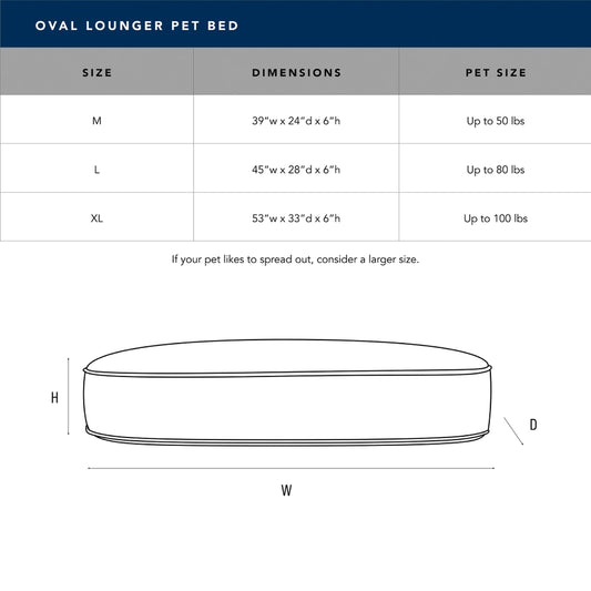 Oval Lounger Geo Modern Dog Bed- Natural Geo