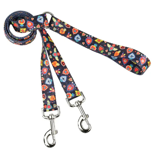 Earthstyle Gothic Hearts Double Connection Leash' by Two Hounds Design