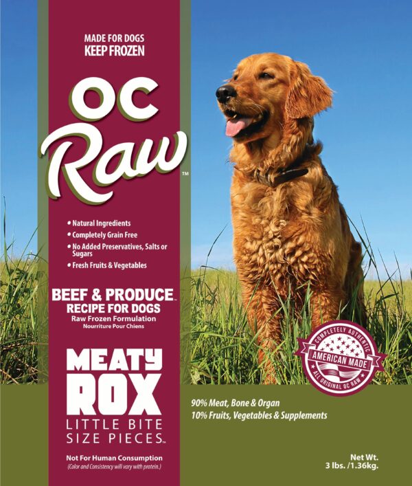 OC Raw BEEF & PRODUCE ~ 3# Meaty Rox