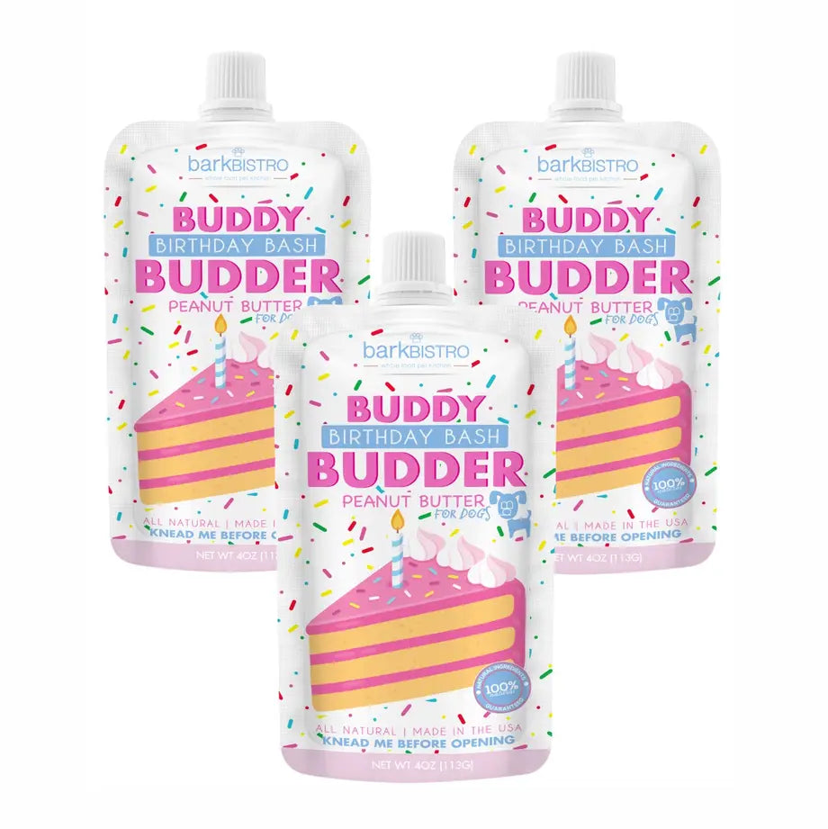 Dog Peanut Butter - 4oz Squeeze Packs Birthday Bash Budder