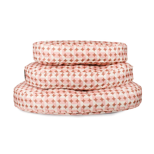 Oval Lounger Geo Modern Dog Bed- Rosy Geo