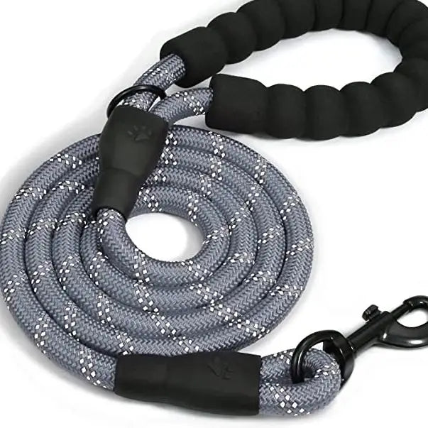 Braided Rope Leash - Gray