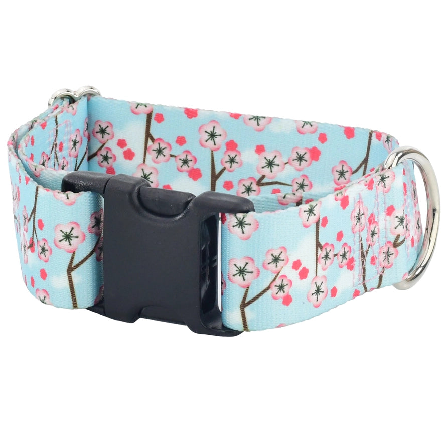 1.5″ Earthstyle Cherry Blossoms Dog Collar- Martingale Collar