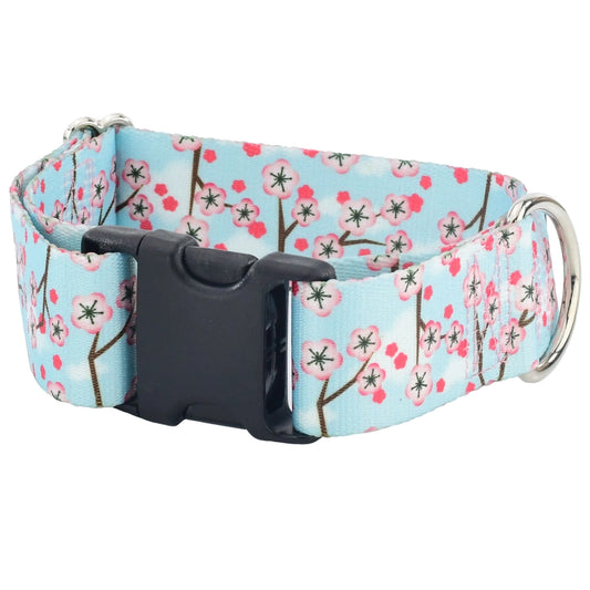 1.5″ Earthstyle Cherry Blossoms Dog Collar- Martingale Collar