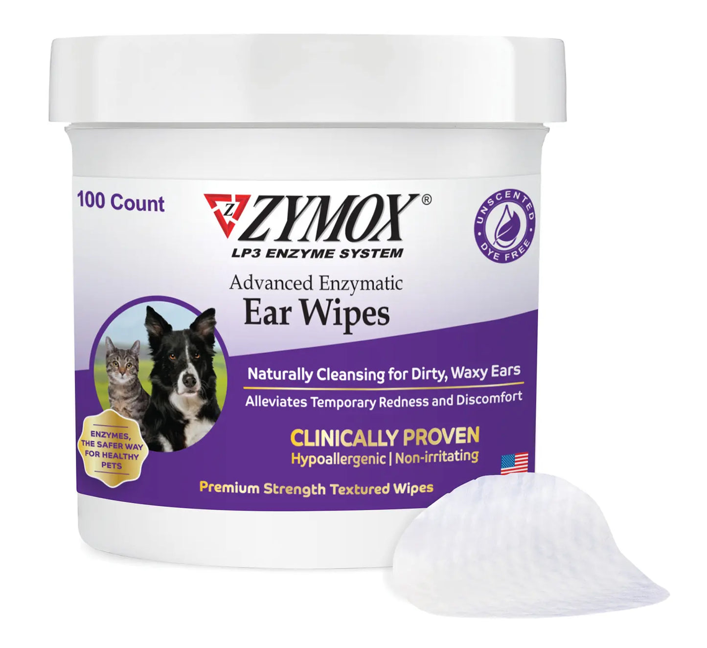 Zymox Dog Health Advanced Enzymatic Ear Wipes 100 ct