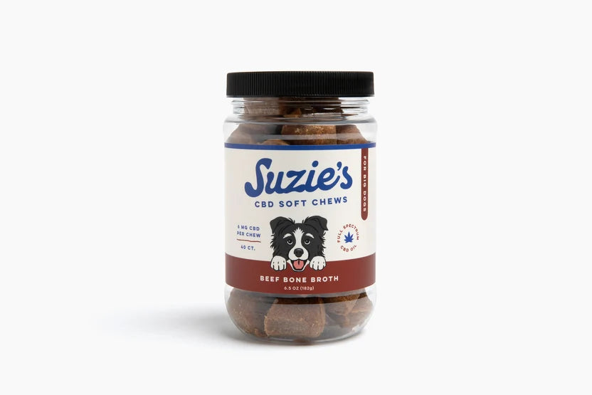Suzie's 6 mg CBD Soft Chews for Big Dogs-Beef Bone Broth