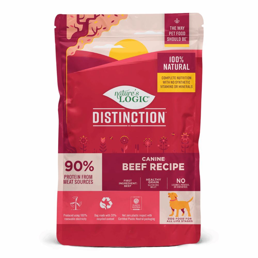 Nature's Logic Distinction Dry Dog Food - Gluten Free with Healthy Grains & Probiotics - Beef Recipe