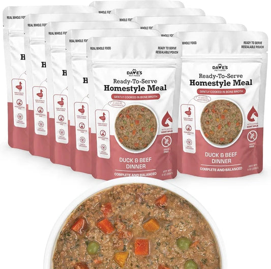 Dave's Grain-Free Goat Milk, Duck & Beef Pouch Recipe for Dogs - 9 oz Pouches