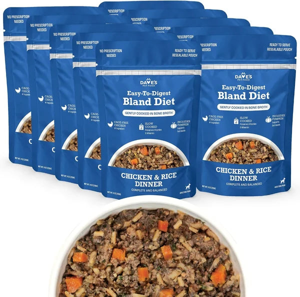 Dave's Bland Beef & Rice Pouch Recipe for Dogs - 9 oz Pouches