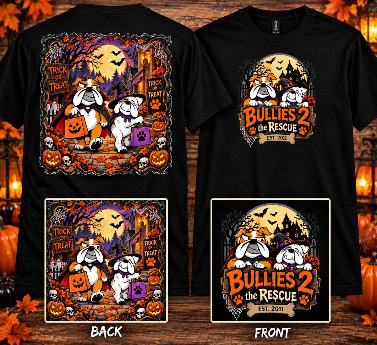Bullies 2 the Rescue Bulloween Tees and Hoodies
