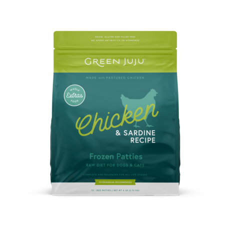 Green Juju Dog Frozen Extras Chicken + Sardine