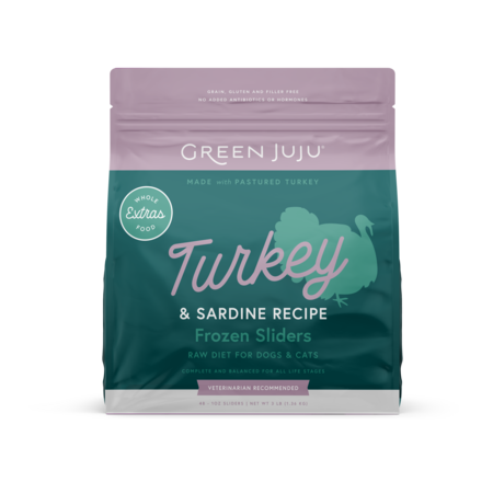 Green Juju Dog Frozen Extras Turkey + Sardine