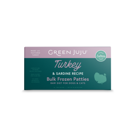 Green Juju Dog Frozen Extras Turkey + Sardine