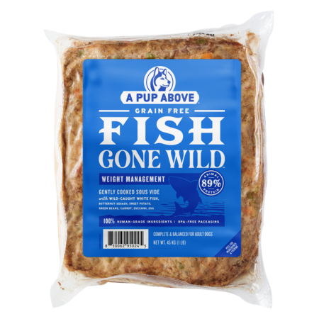 A Pup Above Dog Frozen Gently Cooked Fish Gone Wild