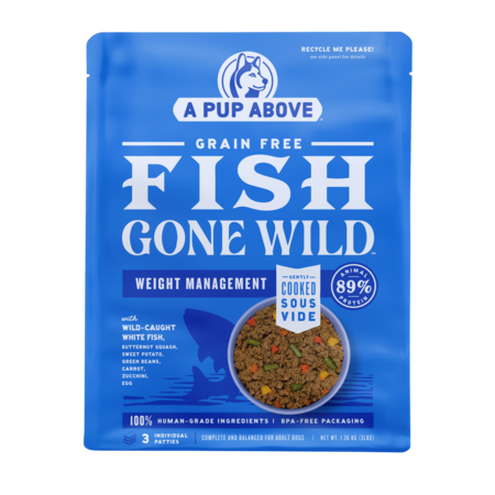 A Pup Above Dog Frozen Gently Cooked Fish Gone Wild