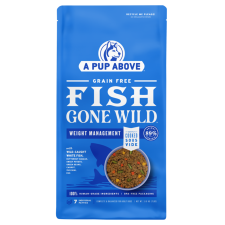 A Pup Above Dog Frozen Gently Cooked Fish Gone Wild