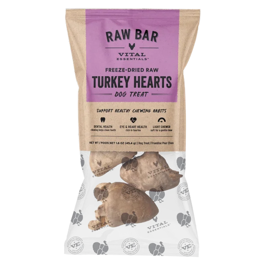 Vital Essentials Freeze-Dried Raw Bar Turkey Hearts