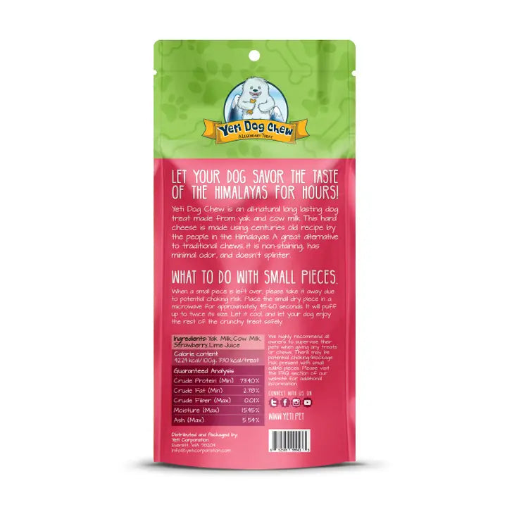 Yeti Dog Treat Chew Strawberry 3.5oz