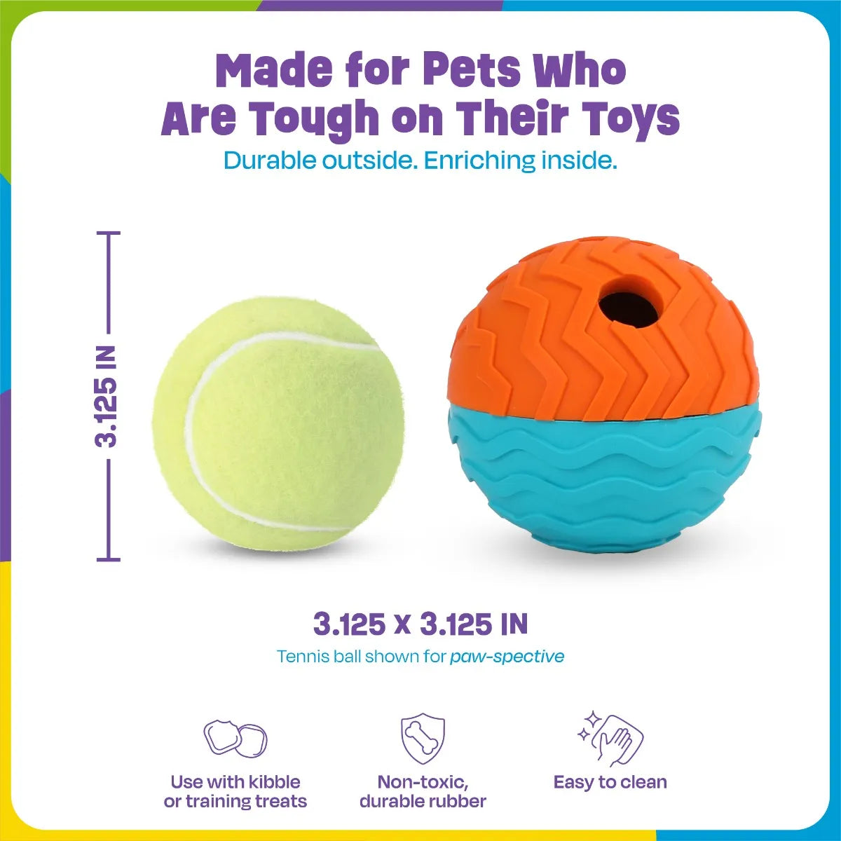 Tough & Tumble™ 2-Piece Treat Dispenser: Small Textured Ball