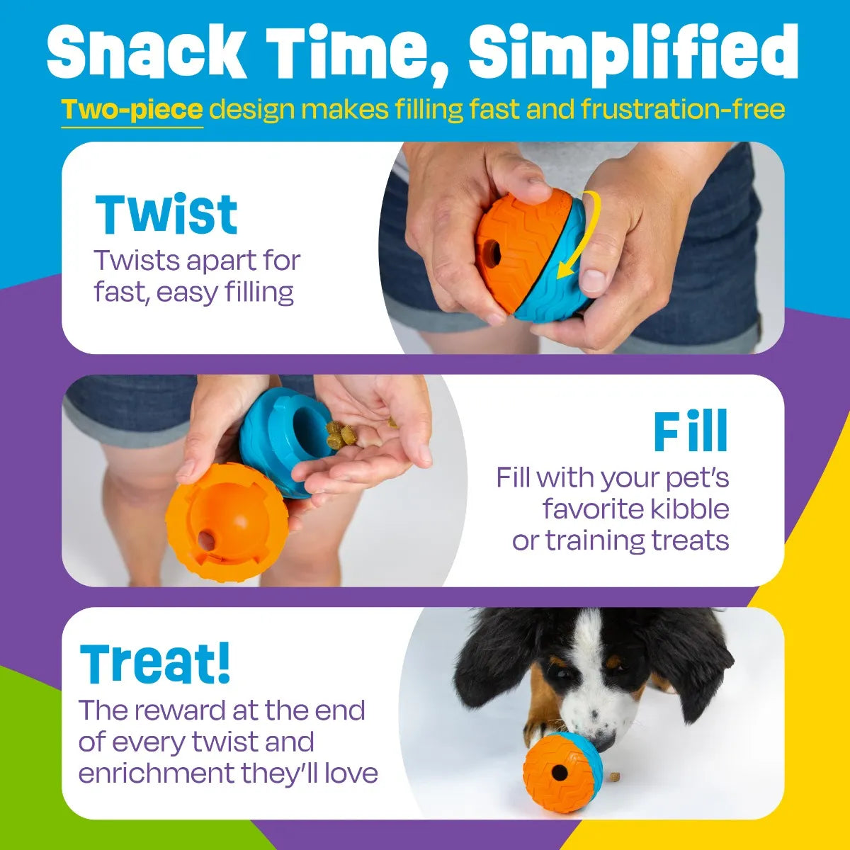 Tough & Tumble™ 2-Piece Treat Dispenser: Small Textured Ball