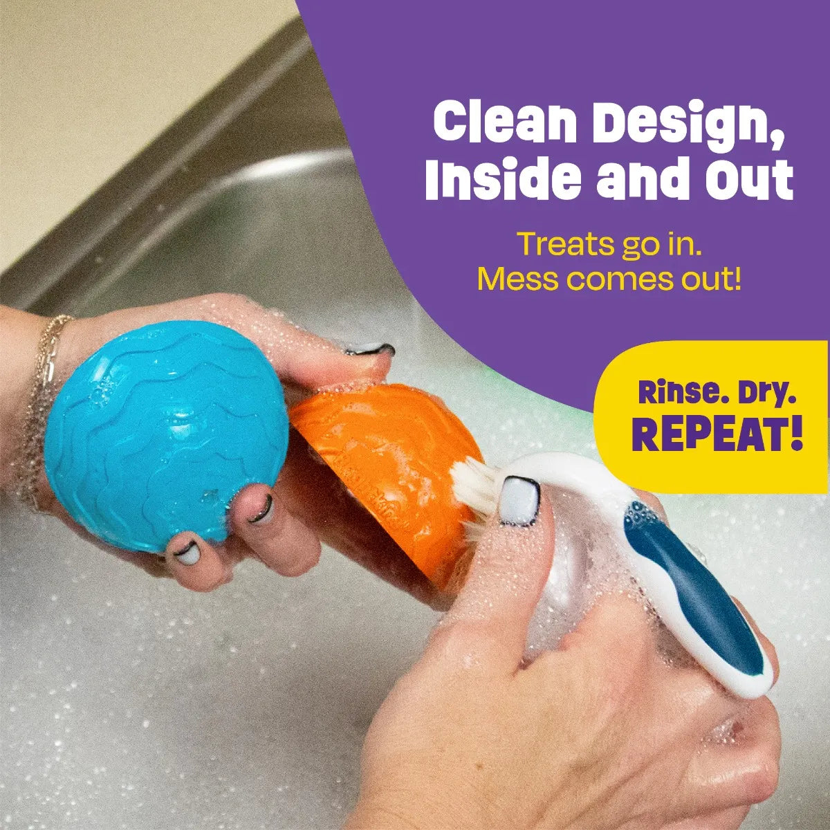 Tough & Tumble™ 2-Piece Treat Dispenser: Small Textured Ball