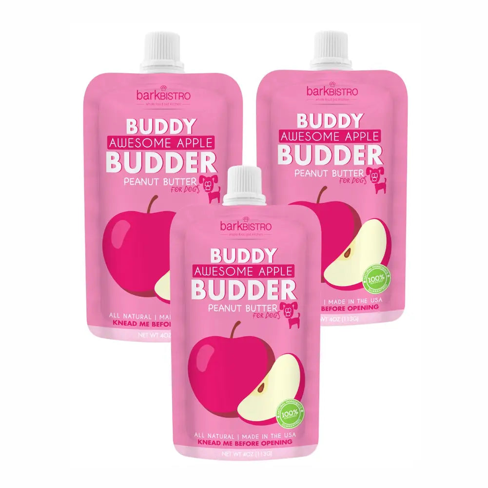 Dog Peanut Butter - 4oz Squeeze Packs Awesome Apple Budder