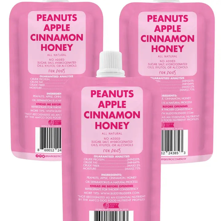 Dog Peanut Butter - 4oz Squeeze Packs Awesome Apple Budder