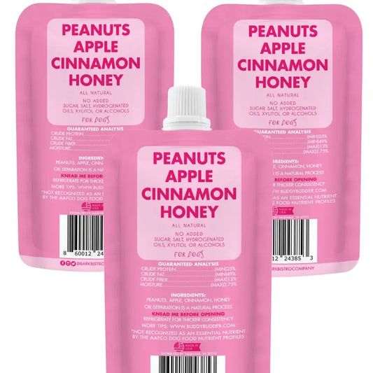 Dog Peanut Butter - 4oz Squeeze Packs Awesome Apple Budder